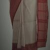 FABRIC ; HANDLOOM COTTON COLOR: COMBINATE OF WHITE-RED EMBROIDERY- RED THREAD WORK BORDER
