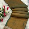 FABRIC : FENDI CHIFFON COLOR: GREEN TYPE : SHADE CHANGE EMBROIDARY : GOLDEN CUT STONE WORK