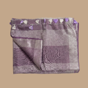 Designer Thick Tissue Kora Saree in Peach Pink